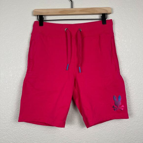 Psycho Bunny Hindes Sweat Shorts Pink Size XXS Drawstring Waist Athleisure - Picture 2 of 13